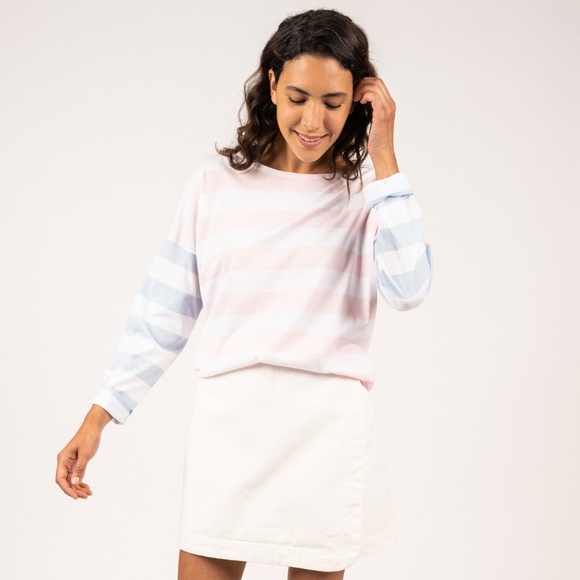 Saint James Carteret Cotton Long Sleeve Blue Pink White - Picture 4 of 6